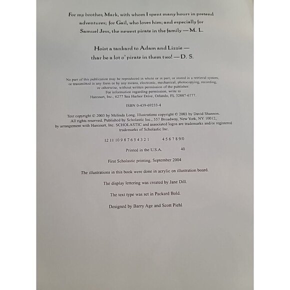 How I Became a Pirate by Melinda Long & David Shannon Paperback - Picture 6 of 6